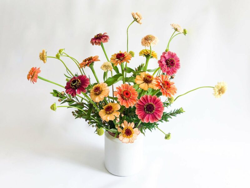 Custom vase flower arrangement