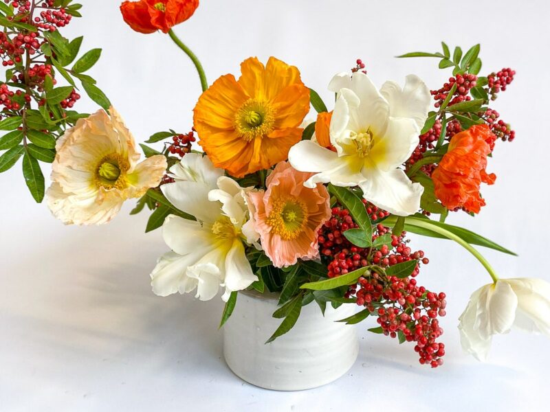 Seasonal designer's choice flower arrangement